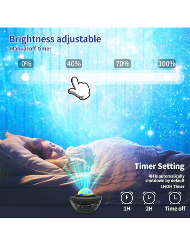 Proyector de Luz Galáctica Easeking con Altavoz Bluetooth 11.9cm