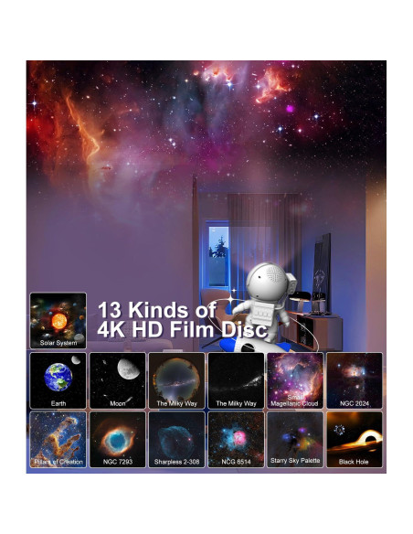 Proyector Galáctico Yiliaw Astronauta 13 en 1 Luz Nocturna