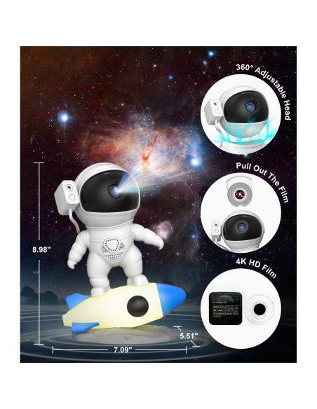 Proyector Galáctico Yiliaw Astronauta 13 en 1 Luz Nocturna
