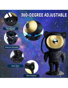 Proyector de Estrellas Astronauta Lonvis 360 Luz LED Noche 2