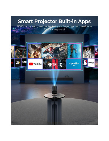 Proyector Mini ClokoWe T800 4K 1080P WiFi Bluetooth Soporte Ajustable