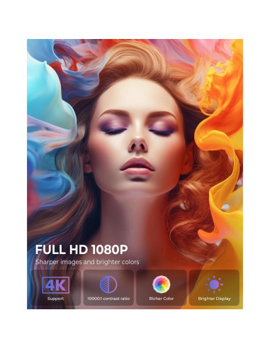 Proyector Mini ClokoWe T800 4K 1080P WiFi Bluetooth Soporte Ajustable