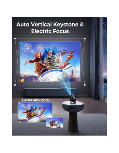 Proyector Mini ClokoWe T800 4K 1080P WiFi Bluetooth Soporte Ajustable