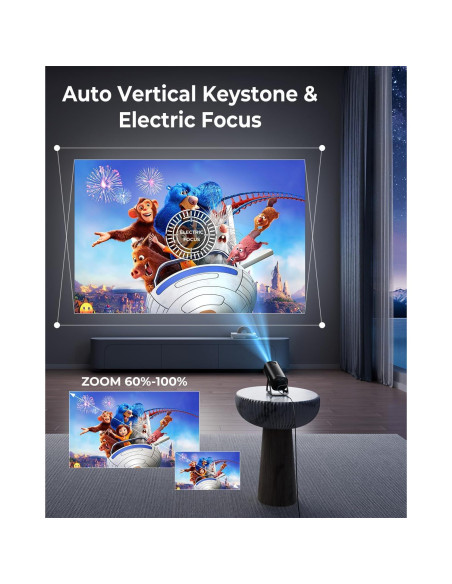 Proyector Mini ClokoWe T800 4K 1080P WiFi Bluetooth Soporte Ajustable