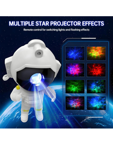 Proyector de Estrellas Galáctico Astronauta LED con Control Remoto