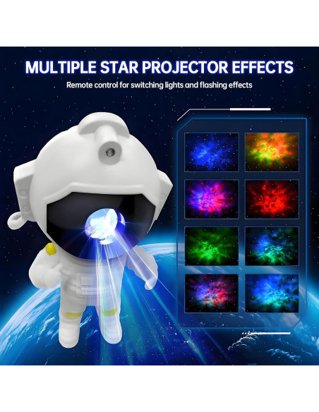Proyector de Estrellas Galáctico Astronauta LED con Control Remoto