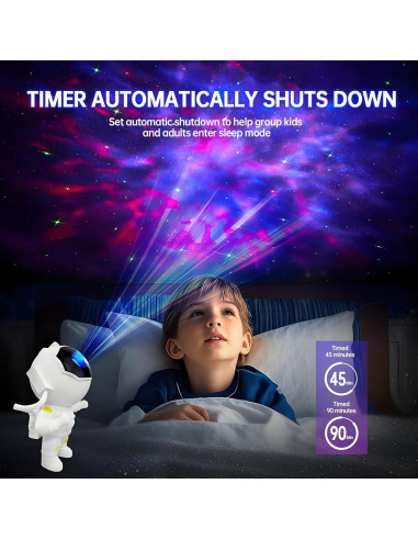 Proyector de Estrellas Galáctico Astronauta LED con Control Remoto