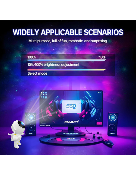 Proyector de Estrellas Galáctico Astronauta LED con Control Remoto