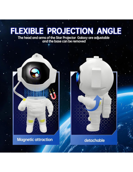 Proyector de Estrellas Galáctico Astronauta LED con Control Remoto