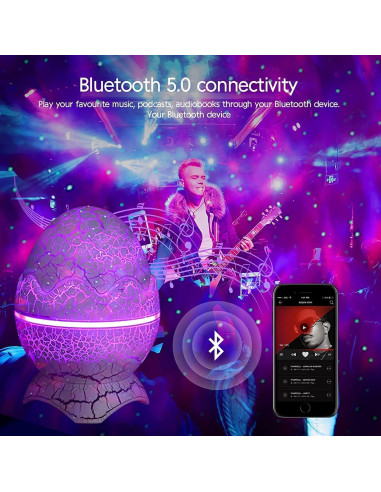 Proyector de Estrellas Huevo de Dinosaurio ZHONGSHAN 16cm Luz Nocturna