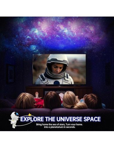 Proyector de Estrellas Galáctico Astronauta LED con Control Remoto