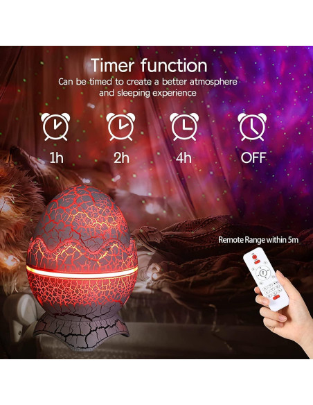 Proyector de Estrellas Huevo de Dinosaurio ZHONGSHAN 16cm Luz Nocturna