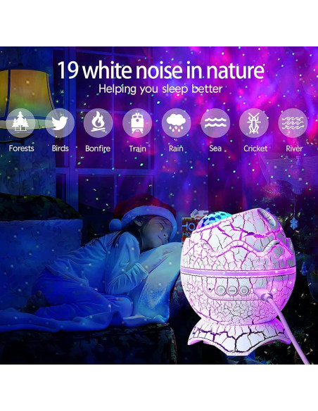 Proyector de Estrellas Huevo de Dinosaurio ZHONGSHAN 16cm Luz Nocturna