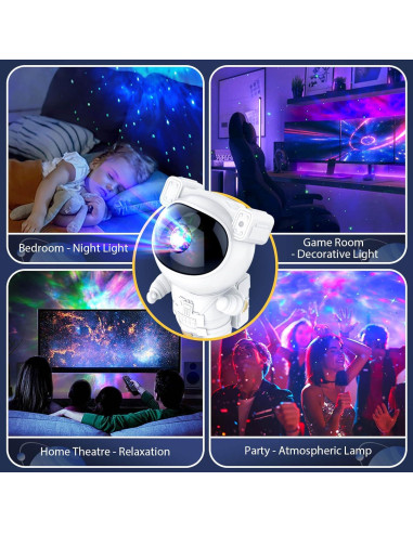 Proyector Galáctico Astronauta Lonvis - Luz Nocturna 8 Efectos