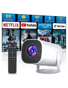 Mini Proyector Sucetiho WiFi Bluetooth 4K/8K Portátil 0.73kg
