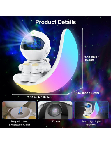 Proyector Galáctico Astronauta Astarama con Sonidos Blancos