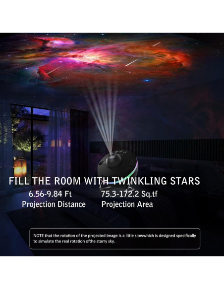 Proyector Galaxy 4K HD para Dormitorio - Luz Nocturna Estrellada