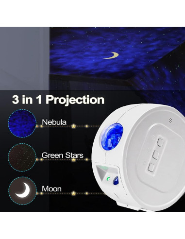 Proyector de Estrellas Miraise LED con Nebulosa y Olas