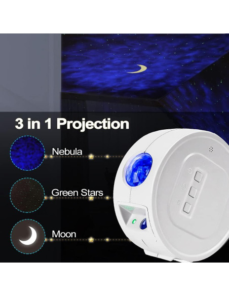 Proyector de Estrellas Miraise LED con Nebulosa y Olas