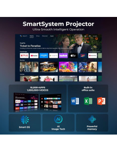 Proyector portátil TransarJect 2025 WiFi Bluetooth 4K 1080P 2