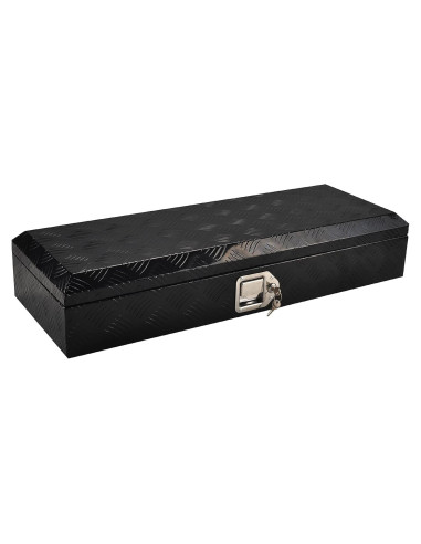 Caja de herramientas de aluminio FGJQEFG 88 cm negra con cerradura