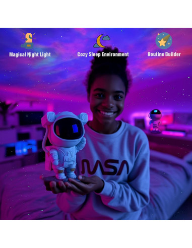 Proyector de Estrellas Galáctico Astronauta LED 5W con Control Remoto