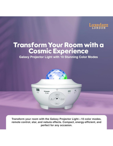 Proyector de Galaxia Estelar Body Harbour con Altavoz Bluetooth