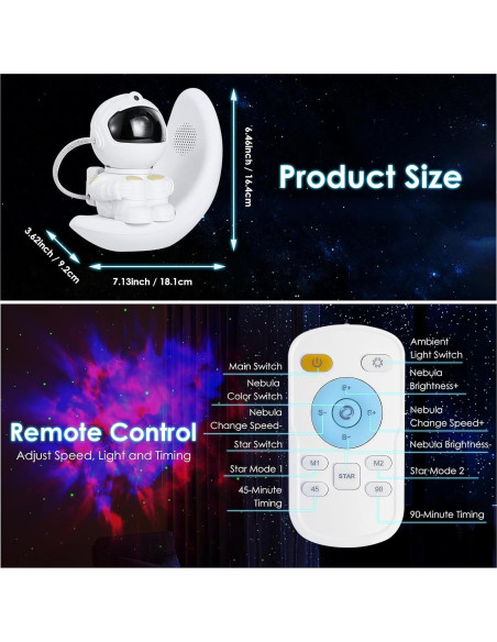 Proyector de Galaxia Astronauta Vione YD 990 LED Bluetooth