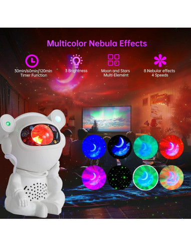 Proyector Galáctico Astronauta Okdunlakp Luz Nocturna LED