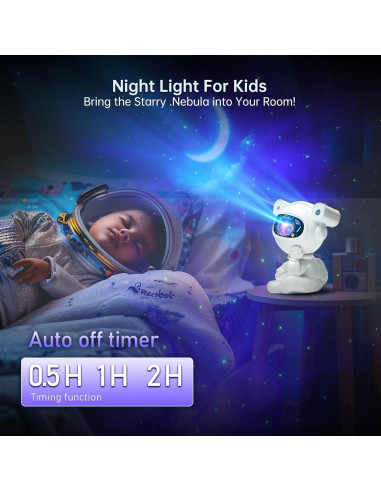 Proyector Galáctico Astronauta Okdunlakp Luz Nocturna LED