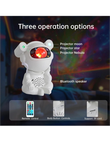 Proyector Galáctico Astronauta Okdunlakp Luz Nocturna LED