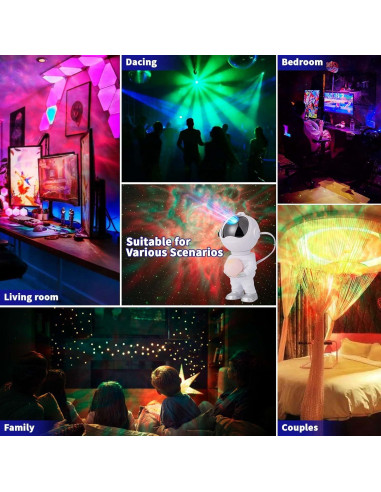 Proyector de Luz de Galaxia YTUEUEOY Blanco 360 con Control Remoto