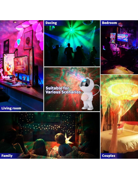 Proyector de Luz de Galaxia YTUEUEOY Blanco 360 con Control Remoto