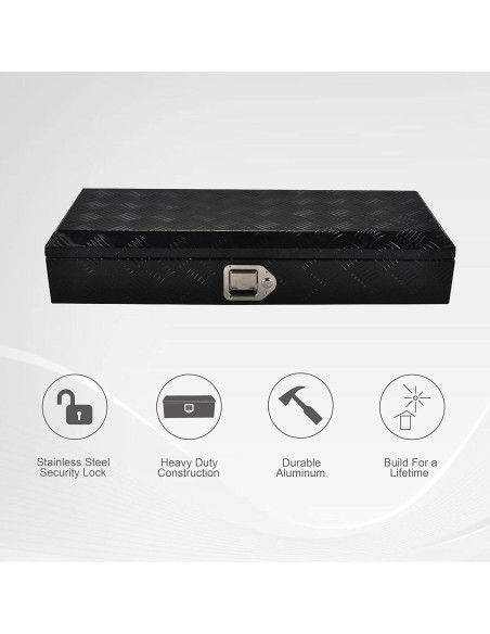 Caja de herramientas de aluminio FGJQEFG 88 cm negra con cerradura