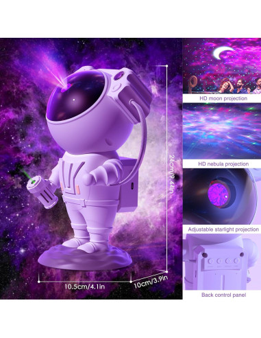Proyector de Estrellas CaalLogt Astronauta LED con Control Remoto
