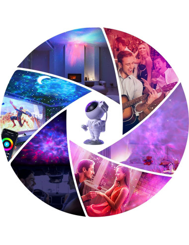 Proyector de Estrellas CaalLogt Astronauta LED con Control Remoto