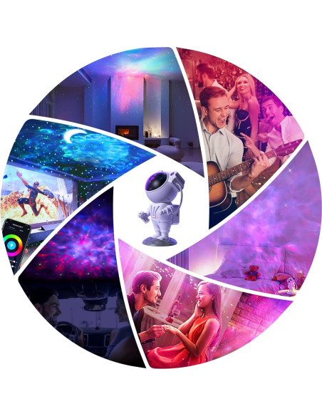 Proyector de Estrellas CaalLogt Astronauta LED con Control Remoto