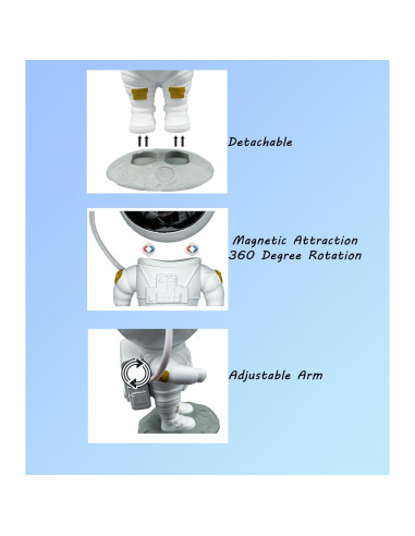 Proyector Galáctico Astronauta Curiosity Cove - 360 USB