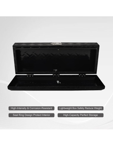 Caja de herramientas de aluminio FGJQEFG 88 cm negra con cerradura