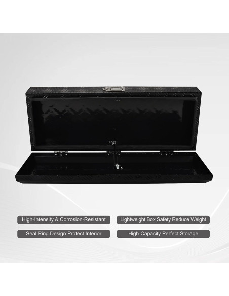 Caja de herramientas de aluminio FGJQEFG 88 cm negra con cerradura