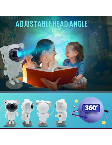 Proyector Galáctico Astronauta Curiosity Cove - 360 USB