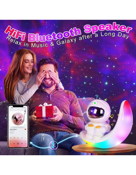 Proyector de Luz Nocturna Astronauta Lonvis - Control Remoto