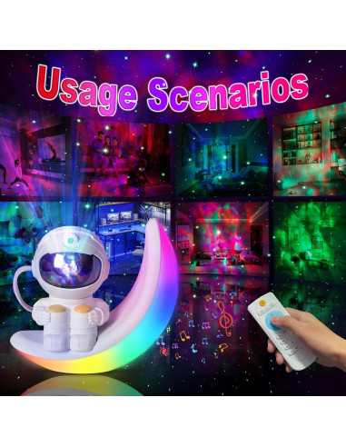 Proyector de Luz Nocturna Astronauta Lonvis - Control Remoto