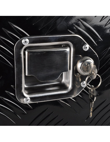 Caja de herramientas de aluminio FGJQEFG 88 cm negra con cerradura