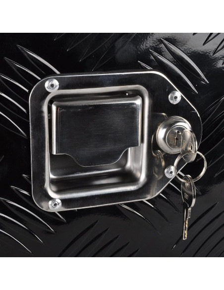 Caja de herramientas de aluminio FGJQEFG 88 cm negra con cerradura