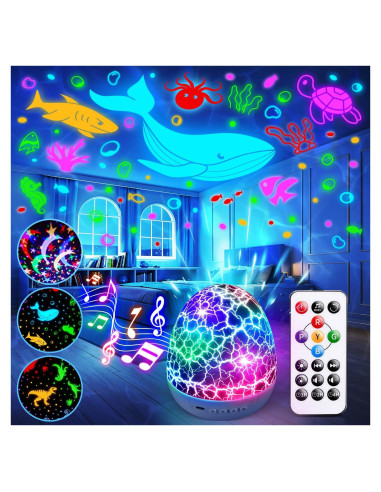 Proyector de Luz Nocturna TK WH-E03 con 15 Sonidos y 31 Colores