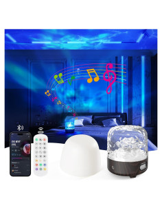 Proyector de Luz de Olas Oceánicas SHYVIAN 13x13 cm Bluetooth