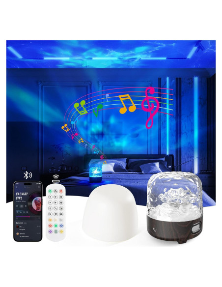 Proyector de Luz de Olas Oceánicas SHYVIAN 13x13 cm Bluetooth