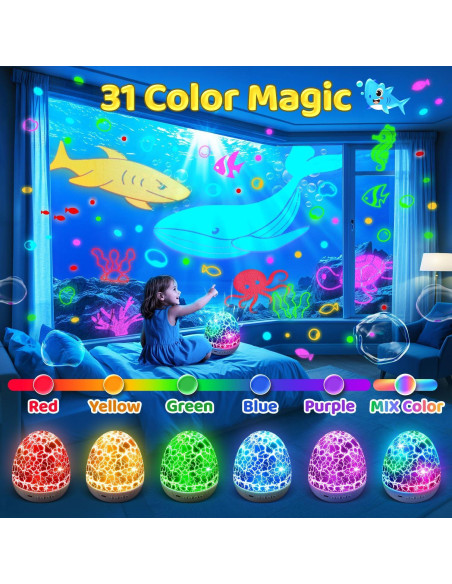 Proyector de Luz Nocturna TK WH-E03 con 15 Sonidos y 31 Colores