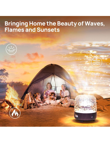 Proyector de Luz de Olas Oceánicas SHYVIAN 13x13 cm Bluetooth